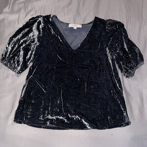 Crushed Velvet Cap Sleeve Blouse